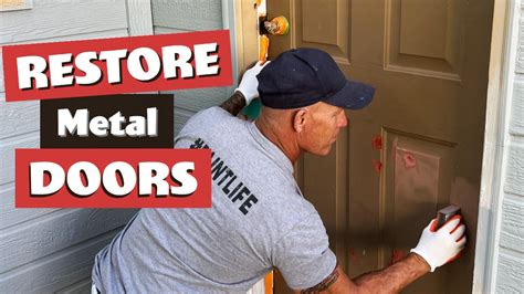 how to fix dent in metal house door|bondo steel door repair.